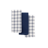 Cuisinart Oversized Kitchen Towels, Set of 3, Grid Weave Cotton Fabric - Durable, Highly Absorbent, & Quick Drying Dish Towels to Handle Cleaning, Wiping, & Drying Needs, 18 x 28 inches, Blue