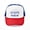 Red/Blue/White, variant on - East Hampton New York - Adjustable Unisex Printed Trucker Hat with Mesh Back