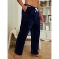 thumbnail image 3 of U2SKIIN 2 Pack Mens Plush Warm Pajama Pants, Fluffy Soft Fleece Sleep Pant with Pockets Lounge Pj Bottoms for Men (Navy+Light Grey, 2XL), 3 of 5