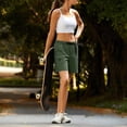 thumbnail image 5 of Women's Lightweight Hiking Cargo Shorts Quick Dry Summer Athletic Shorts Camping Travel Golf Pockets by Yigetop Green L, 5 of 7