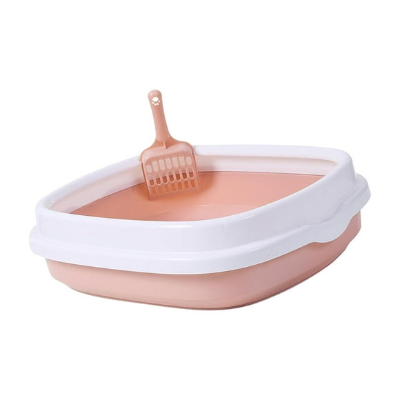 lionlar Anti ing Cat Litter Box with Surrounded Top Cover Tray Sand Box Detachable Pink Medium