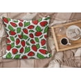 thumbnail image 2 of Fruit Fluffy Throw Pillow Cushion Cover, Juicy Strawberries with Leaves Yummy Food Organic Charming Sweets Graphic Design, Decorative Square Pillow Case, 28" x 28", Red Fern Green, by Ambesonne, 2 of 5