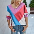 thumbnail image 2 of Pompotops Blouse à Manches Longues pour Femmes, Imprimé Géométrique Décontracté, Col en V, 2 of 6