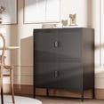 thumbnail image 3 of Elegant Metal Locker Cabinet with 4 Doors, Metal Accent Cabinets,Home Office Storage Lockers Sideboard for Kitchen, Living Room, Entryway,Black, 3 of 7