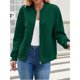 thumbnail image 4 of Suéter Tipo Cárdigan con Cremallera para Mujer, Sudadera con Capucha, Chaqueta de Larga, Conjuntos de Cuello Redondo, Abrigo Informal. Verde Oscuro L, 4 of 10