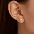 thumbnail image 5 of 925 Sterling Silver Post Feather Cartilage Studs Earrings for Women Cute Tiny Animal Feather Flat Back Piercing Earrings Small Ear Crawler Earring Jewelry Birthday Gifts to Daughter, 5 of 6