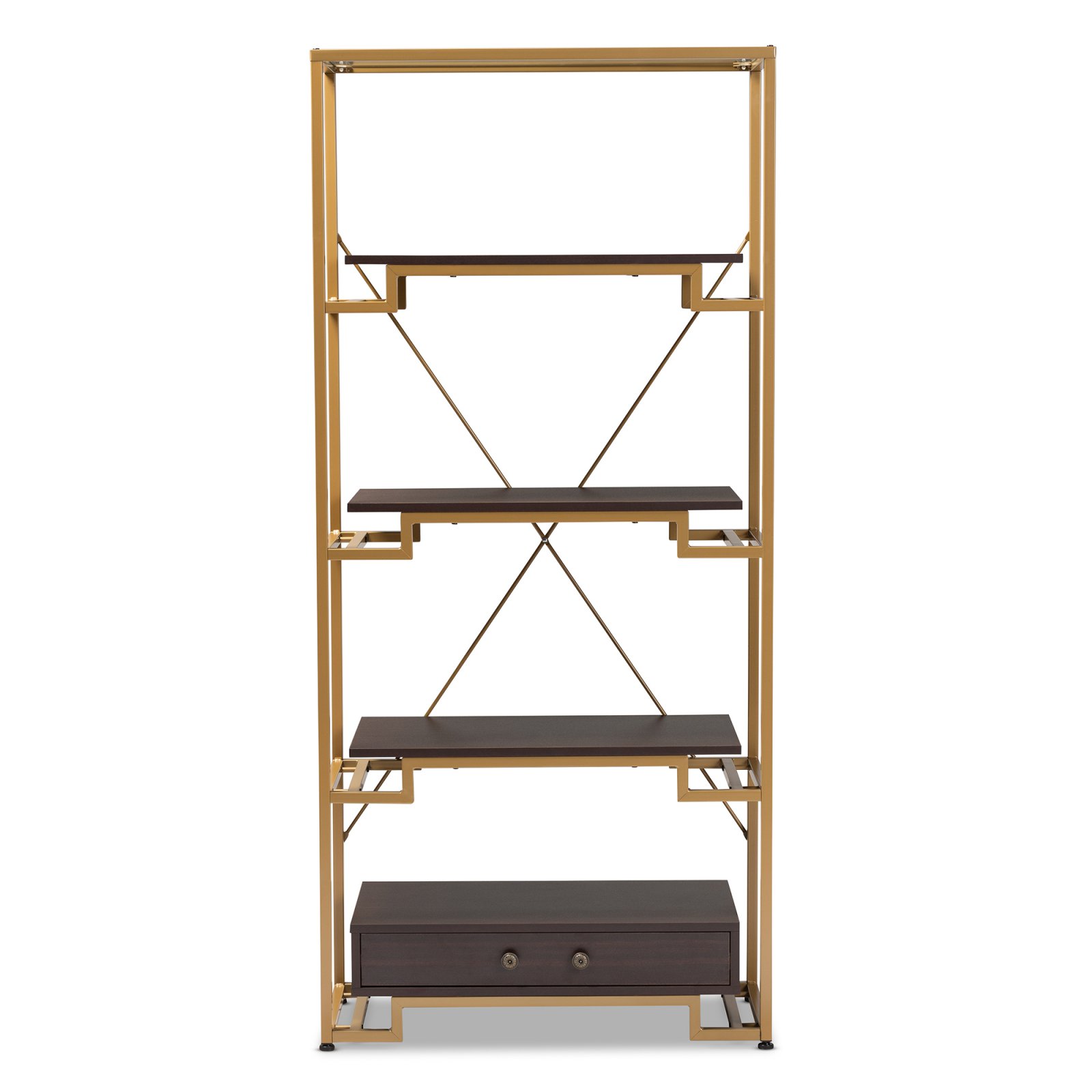 Baxton Studio Cerelia Modern and Contemporary GoldTone Steel and Dark