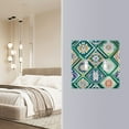 thumbnail image 4 of Yayeee Toggle Light Switch Wall Plate 3-Gang 6.37"x4.48" Decorative Outlet Cover, Green Geometric Flowers, 4 of 7