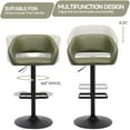 thumbnail image 6 of Modern Swivel Bar Stools, Adjustable PU Leather Counter Bar Chairs with Footrest for Kitchen Island Dining Room, 6 of 11
