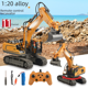thumbnail image 1 of Vehículo de ingeniería con control remoto de aleación de 2,4 g, excavadora sobre orugas de 11 direcciones y 680 grados, modelo de juguete eléctrico con música ligera, 1 of 5