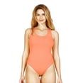 thumbnail image 1 of Women's Sleeveless Racerback Bodysuit Loungewear, XL, Pale Pink, by Ambesonne, 1 of 4
