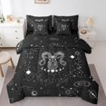 thumbnail image 1 of YST Psychedelic Celestial Comforter Set, 7-Piece, King Size, Astrology, Black White, 1 of 4
