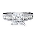 thumbnail image 2 of BERRICLE Sterling Silver Solitaire Wedding Engagement Rings 3 Carat Princess Cut Cubic Zirconia CZ Cocktail Promise Ring for Women, Rhodium Plated Size 6, 2 of 9