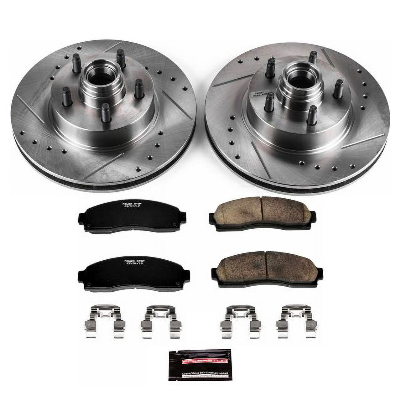 PowerStop Front Z23 Evolution Sport Carbon-Fiber Ceramic Brake Pad and Drilled & Slotted Rotor Kit Fits: FORD MAZDA Select Models K1857