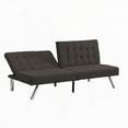 thumbnail image 3 of Modern Minimalist Fabric Sofa Bed 220cm with Stainless Legs and Espresso Color, 3 of 15