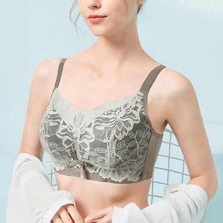

eczipvz Bras for Women High Impact Sports Bra for Women Zip Front Adjustable Strap Criss-Cross Back Padded Workout Yoga Bra Green 75A
