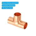 thumbnail image 4 of Uxcell 3/8 Inch ID Tee Copper Fitting, 8 Pack 3 Way Welding Joint Pressure Pipe Fitting with Sweat Connection for HVAC, 4 of 6