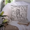 thumbnail image 3 of Carolines Treasures CJ2007-LPW1414 Letter L Musical Note Letters Canvas Fabric Decorative Pillow  14Hx14W multicolor, 3 of 4