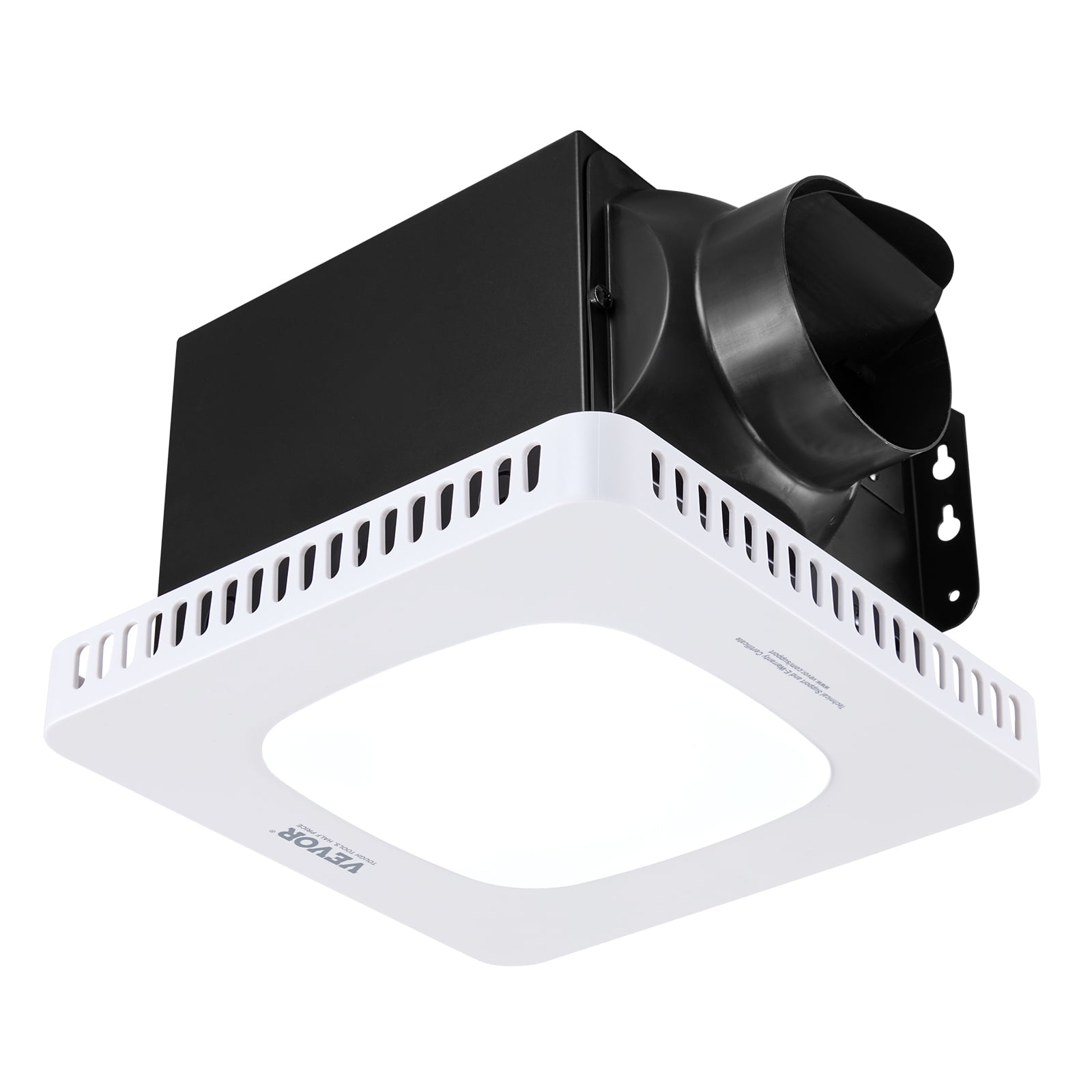 VEVOR Bathroom Exhaust Fan with LED Light, 80 CFM Bathroom Vent Three Gear Color Temp, 1.5 Sones Low-Noise, Premium AC Motor Ceiling Fan for Laundry Room, Storage Room, Home Ventilation, White
