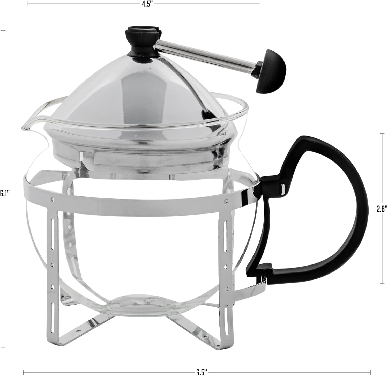 OVENTE Glass Teapot with Removable Stainless-Steel Infuser for Blooming Tea and Loose Leaf, 17oz Borosilicate Glass Tea Maker Perfect for Personal and Everyday Use, Clear FGH17T