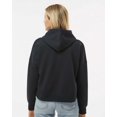 thumbnail image 2 of J. America 8853 Women's Crop Hooded Sweatshirt-Black Solid-2XL, 2 of 5