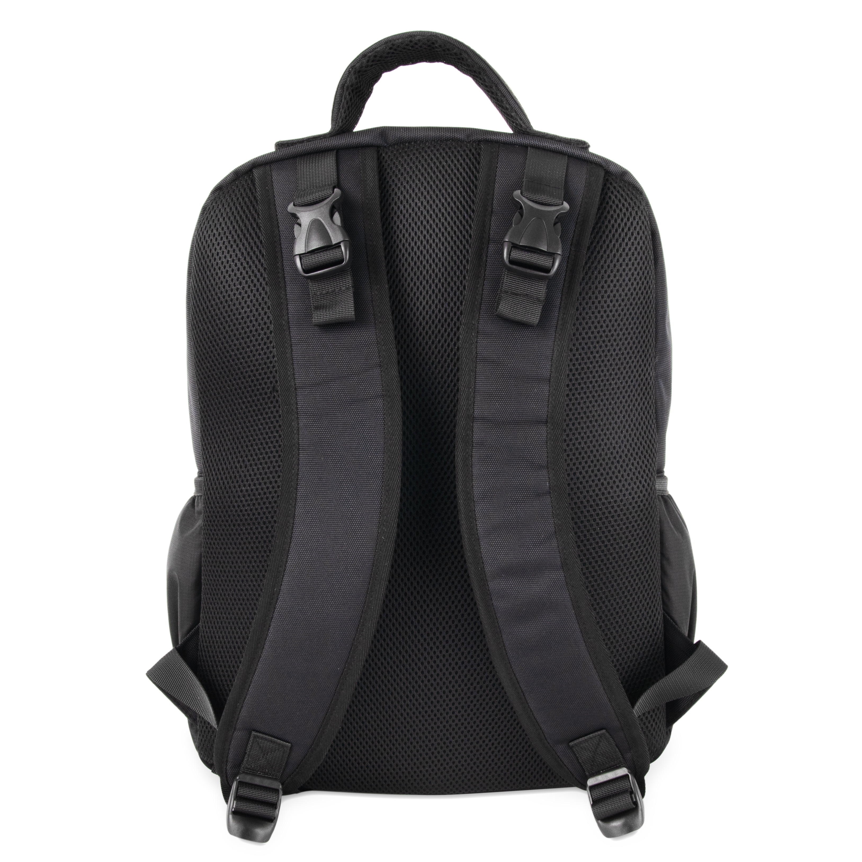 Baby Essentials Multi-Pocket Dual Zipper Closure Diaper Bag Backpack with Matching Changing Pad, Insulated Bottle Pockets and Stroller Straps in Black