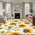 thumbnail image 2 of Sunflower Area Rugs 5x7 ft Watercolor Spring Flower Farm Washable Rug Non Slip Indoor Carpet Absorbent Floor Mat for Living Room Bedroom Dining Room, 2 of 9
