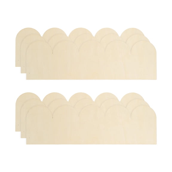 6Pack Decorative Wood Trim, Unfinished Scalloped Wooden Molding Trim for DIY Craft, Home Wall Cabinet Shelf Window Door(11.81" x 3.54")
