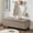 Line, variant on Upholstered tufted button storage bench ,Linen fabric entry bench with spindle wooden legs, Bed bench- Light Blue