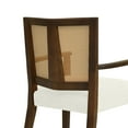 thumbnail image 4 of Christopher Knight Home Mid-Century Modern Rattan Dining Chairs, Upholstered Armchairs, Solid Wood, Walnut+Beige, Set of 2, 4 of 7