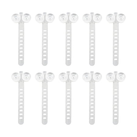 Serenable 10 Pieces Aquarium Suction Cup Cable Ties Fish Tank Binding Tools Practical Easy Installation Versatile for Plants Water Hose White