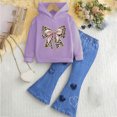 thumbnail image 2 of Toddler Baby Boy Girl Fall Clothes Letter Print Long Sleeve Tops Pants Winter Outfits 6-12 Months 12-24 Months 2t 3t 4t 5t 6t 7t 8t 9t Children(Dark Purple,5-6 Years), 2 of 4
