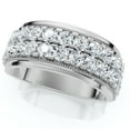 thumbnail image 2 of Pompeii 2Ct Men's Diamond Double Row Wedding Ring Polished Band in White or Yellow Gold, 2 of 7
