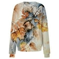 thumbnail image 4 of Pompotops Femmes Décontracté Imprimé Col Rond Pull Manches Longues Swertshirts Blouse T-shirt Tops, 4 of 5