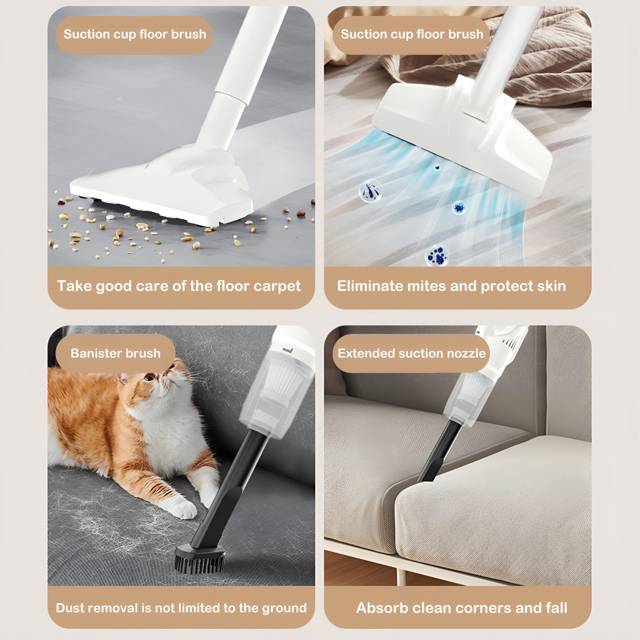 ZEPARO Cordless Vacuum Cleaner for Home Hard Floor Low-Pile Carpet Pet Hair 6-in-1 Lightweight Self-Standing,180W Power Suction Stick Vacuum Cleaners with 2200 mAh Battery,35 Mins Runtime