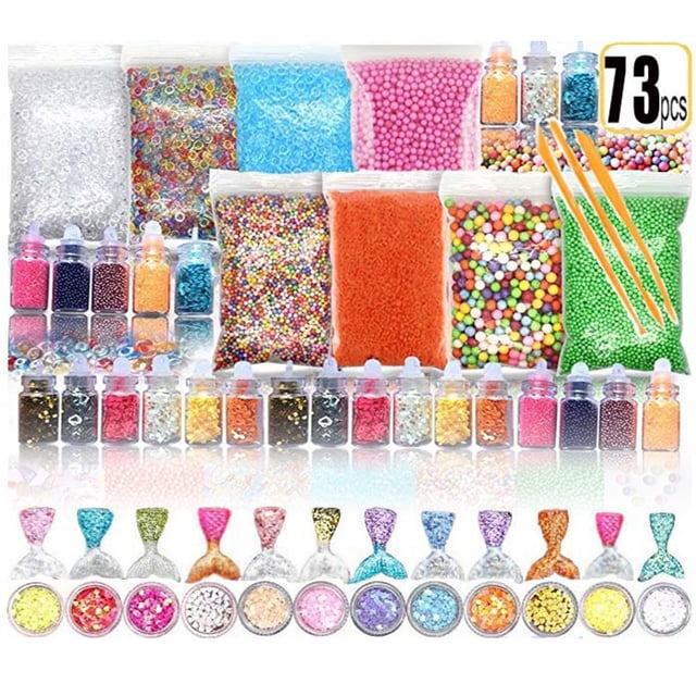 AIHOME Slime Kit Foam Beads Soft Ceramic Slime Charms Kit Glitter Slime Supplies Kit