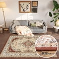 thumbnail image 3 of Dowellia Rugs for Bedroom,4x6 Rug - Stain Resistant Washable Rug, Anti Slip Backing Rugs for Living Room, Foldable Vintage Small Area Rugs, Red, 3 of 6