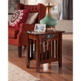 thumbnail image 4 of AFI Mission Solid Hardwood Side Table with USB Charger Set of 2 Walnut, 4 of 5