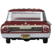 1964 Ford Country Station Wagon Squire Vintage Burgundy w/Woodgrain & White Interior 1/87 (HO) Diecast Model Car Oxford Diecast