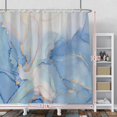 thumbnail image 2 of Blue Golden Marble Shower Curtain Abstract Texture Gold Stripes Luxury Shower Curtains for Bathroom Hostel Hotel Living Room Decor Waterproof Polyester Shower Curtain with Hooks 72x72 Inches, 2 of 6