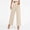 *Beige, variant on ClodeEU Womens High Waist Wide Leg Trousers with Pockets,Office Work Button Trousers Business Pant Dark Gray,Womens Plus S
