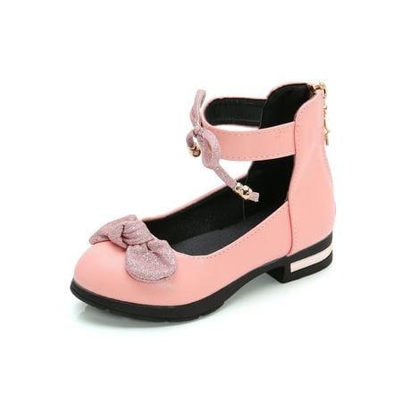 

Lacyhop Girl s Princess Shoe Ankle Strap Dress Shoes Uniform Mary Jane Wedding Fashion Sandals Lightweight Bowknot Flats Pink 10C