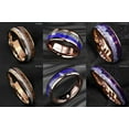 8/6mm Three Colors Stripe Plated Metal Tungsten Ring Men Wedding Band