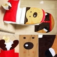 thumbnail image 2 of 3 Piezas Funda de Asiento de Inodoro de Navidad Decoraciones Navideñas Tapa de Inodoro para Tanque y Alfombrilla de Baño Juego de Decoración, Decoración de Fiesta (Alce de Navidad) Rojo Verde, 2 of 5