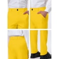 thumbnail image 6 of INSPIRE CHIC Men's Pants Dress Business Classic Fit Flat Front Solid Trousers 36 Yellow, 6 of 6