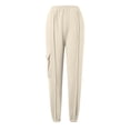 thumbnail image 3 of Summer Pants for Women Cargo Sweatpants Casual Baggy High Waisted Joggers Pants Wide Leg Streetwear With Pockets plus Size Athletic Comfy Pant with Pocket Slim Athletic Warm Yoga for Women White XL, 3 of 4