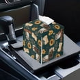 thumbnail image 7 of FUIALDOLG Waterproof Tissue Box Cover Square, Sunflower Owl Books PU Leather Tissue Box Holders ,Facial Paper Organizer Dispenser for Bathroom, Car, Office, 7 of 7