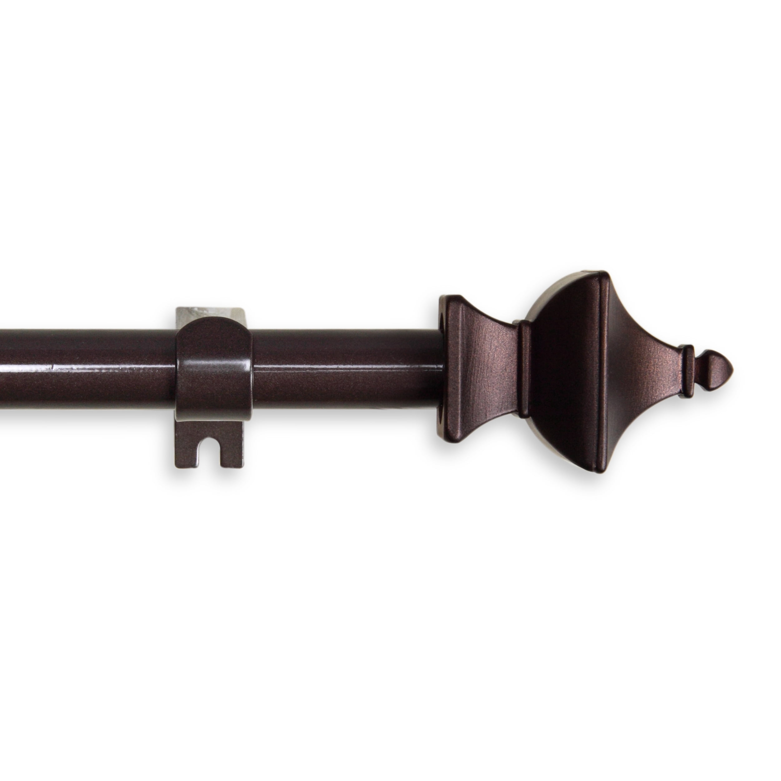 Central Design Products Steel 0.63" Modern Single Curtain Rod, Brown