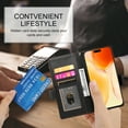 thumbnail image 6 of Designed for iPhone 16 Plus Wallet Case, with Card Slots Strong Magnetic Closure PU Leather Flip Fold Shockproof Kickstand Durable Purse Flip Case for iPhone 16 Plus - Black, 6 of 7