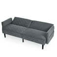 thumbnail image 4 of Glavbiku 3 Seat Hight End Velvet Futon Couch Folding Sofa Bed Tufted Couch for Apartment,Gray, 4 of 12